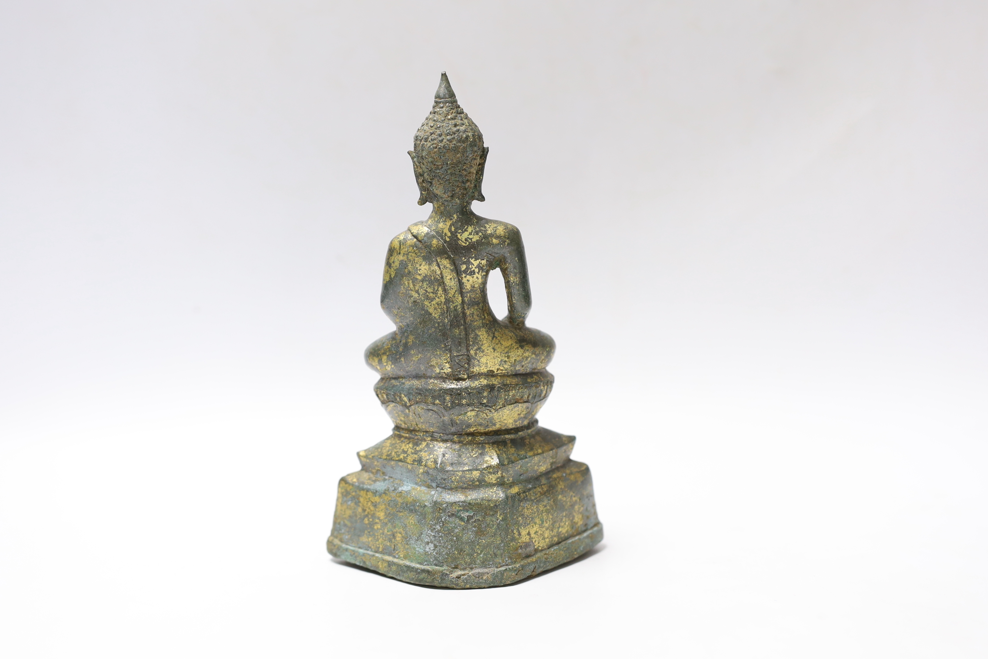 A Northern Thai bronze figure of Buddha, possibly 16th century, 18cm, Provenance- Spinks & Son Ltd, 1990s
